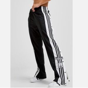 Adidas Plus Black and White Snap Track Pants